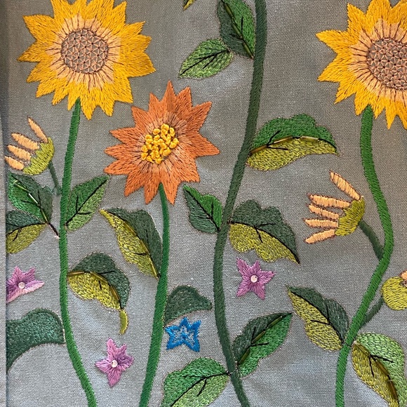 Bala Bala Womens Teal Blazer w Embroidered Colorful Flowers W Beads / Size M - Picture 15 of 16